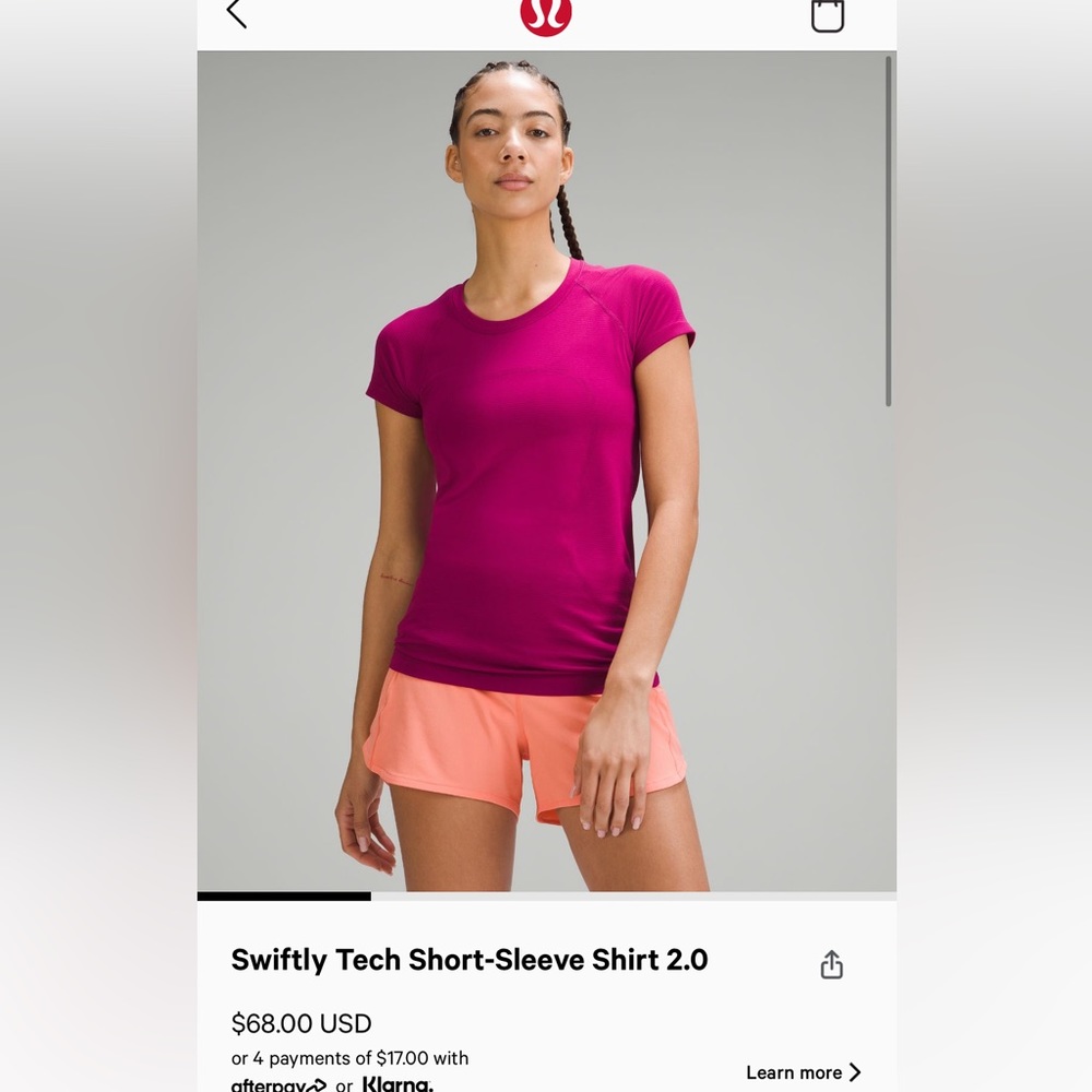 Lululemon swiftly tech 2.0 size 6